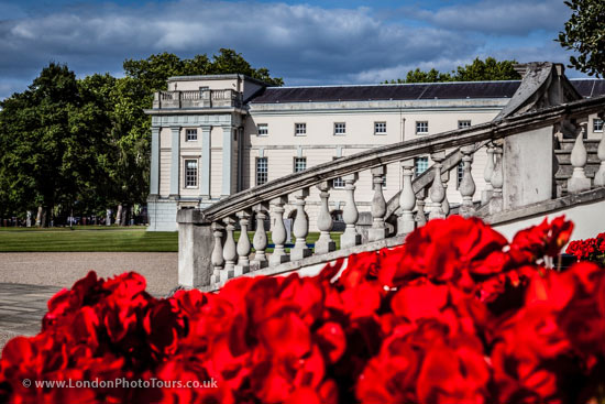 red flowers at the queens house greenwich london