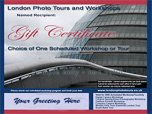 Photography gift certificate london courses and gift voucher